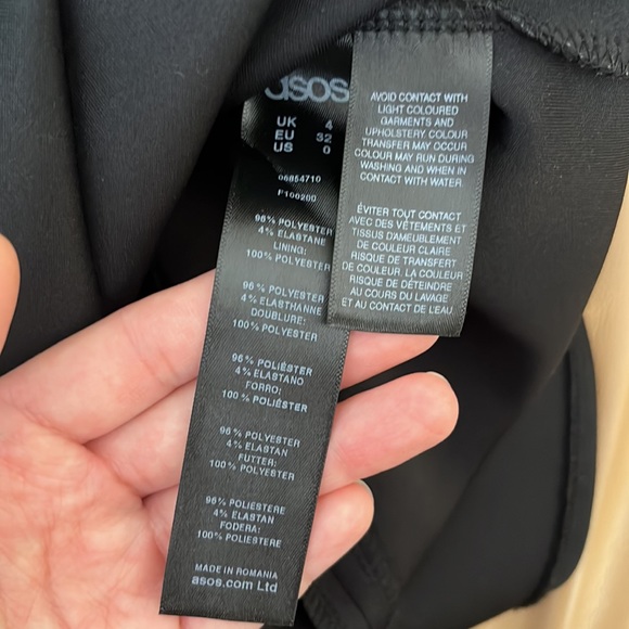 ASOS DESIGN SCUBA CAMI PEPHEM MIDI DRESS-BLACK - Picture 9 of 9